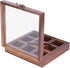 9x9 Inch 9 Ajuny Wooden Spice Box - Decorative Masala Dabba Organizer with Glass Lid, Compartments & Spoon, Spice