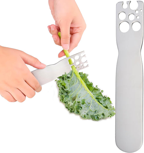 Herb Stripper Stainless Steel Tool, Metal Peeler for LooseLeaf Kale, Chard, Collard Greens, Thyme, Basil, Rosemary