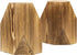 Set of 2 Rustic Burnt Solid Wood Geometric Style Bookends by MyGift