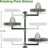 3-Tier OVICAR Rotating Window Plant Shelves - Indoor Wall Plant Stand Floral Metal Window Shelf Holder for Multiple
