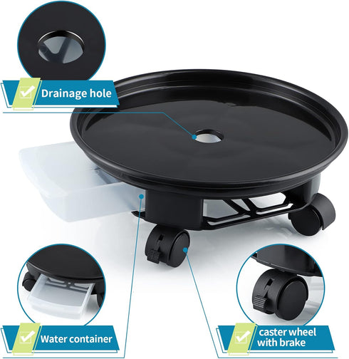 Skelang 13" Planter Caddy with Moving Water Drawer