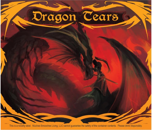 4 Soda Bottle Labels for Fantasy Themed Party - 7" x 6" Sticker Set with Orc, Dwarf, Elf, and Dragon