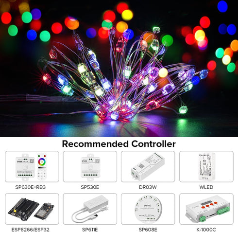 4Pack 16.4ft 200LED WS2812B DC5V BTF-LIGHTING Chasing Dream Full Color Twinkle Decorative Light Total Addressable IC