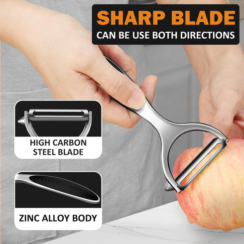 TACGEA Vegetable Peeler Set of 2 - Durable Non-Slip Handle Potato Peelers for Kitchen, Fruit Straight Blade