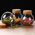 2PCS Airtight Spherical Glass Jar With Cork Lid - 17oz Candy Jar for Preserving and Storing Coffee, Spice, Beans,