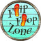 Metal Tin Sign Round Trigger Zone Pool Tropical Beach Retro Wall Decoration for Restaurant Bar Home Cave, Diameter: 30cm