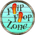 Metal Tin Sign Round Trigger Zone Pool Tropical Beach Retro Wall Decoration for Restaurant Bar Home Cave, Diameter: 30cm