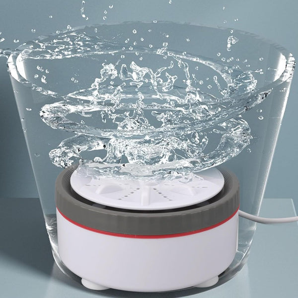 Mini Turbo Washing Machine, USB Portable Small Clothes Washer for Travel, Timed Adjustable Laundry Washer