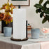 Paper Towel Holder with Real Wood Round Base, Farmhouse Stand for Kitchen Roll Organize, Wooden Holder for Home Decor