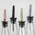 6 Pack with6 (6 Stainless Steel Classic Bottle Pourers,Black Adapters for Large Neck Bottles,Also for Olive Oil, Juice