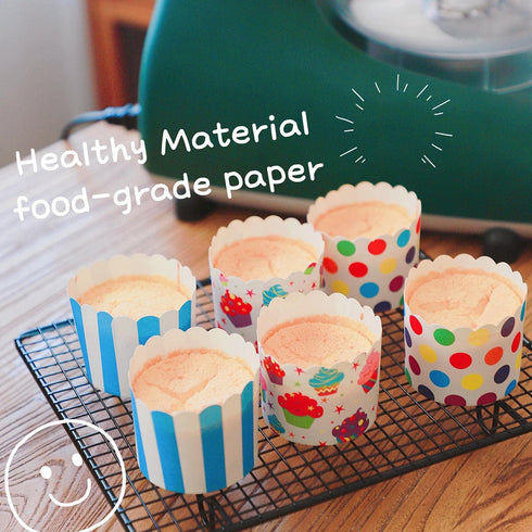 Quality Cupcake Baking Cups, 100pcs Disposable Cake Muffin Cups for Home Party