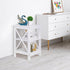 ZENY End Table, Sofa Side End Storage Shelf, Versatile X-Design Wooden Side Table, Living Room, Bedroom, Office