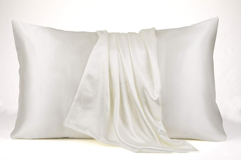 Lanest Satin-Silk Pillowcase Queen, White, Breathable, Super Soft, Cooling for Hair and Skin