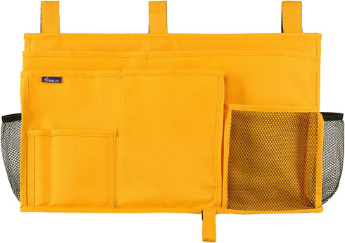 Surblue Bedside Caddy Hanging Organizer Storage Bag for Bunk and Hospital Beds, 8 Pockets, Large, Yellow