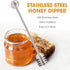 DUGATO Honey Dipper Set (2 Pack, 6.3") - 304 Stainless Steel Honeycomb Sticks for Honey Pot, Syrup Drizzler, Elegant
