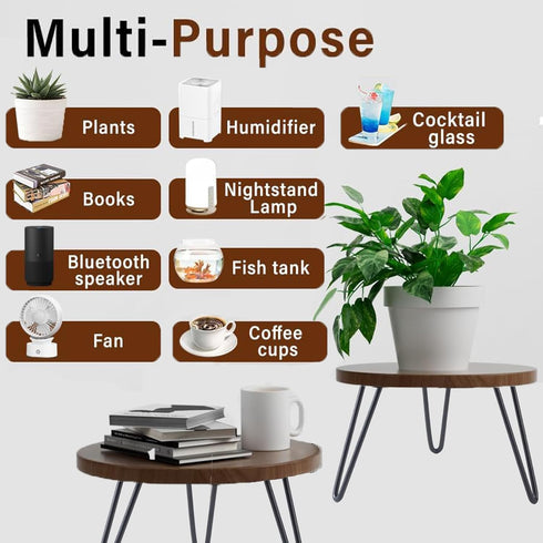 ESEHGS 5-15 Inch Plant Stand Indoor Outdoor, Wooden plant Stool, Mid Century Plant Stand for Indoor Plants, Wood Modern
