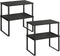 SONGMICS Set of 4 Cabinet Organizer Shelves, Stackable Kitchen Storage, Spice Rack in Ink Black and Ebony Black