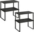 SONGMICS Set of 4 Cabinet Organizer Shelves, Stackable Kitchen Storage, Spice Rack in Ink Black and Ebony Black