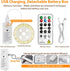 Remote33ft 100LED 8 HXWEIYE Fairy Lights Battery Operated (Included) with DIY Timer & Rechargeable Twinkle String