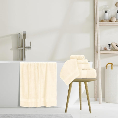 8-Piece Set 100% 2 27x54, 16x28, 4 13x13 GLAMBURG Ultra Soft Towel - Pure Ringspun Cotton, Contains Oversized Bath