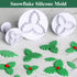KALAIEN 3pcs Holly Leaf Plunger Cutter Fondant Baking Tools for Cake Cookie Sugarcraft Decorating