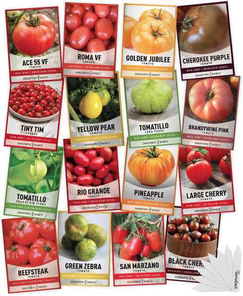 Gardeners Basics, Tomato Seeds for Planting 16 Variety Pack Heirloom Tomato Seeds,