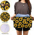 senya Large Foldable Storage Basket, Black Fabric Organizer Bag with Sunflowers and Handles 15 x 11 x 9.5 inch