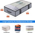 Onlyeasy Foldable Underbed Bags 2 Pack - Blankets Clothes Comforters Storage Bag Breathable Zippered Organizer for Bedroom with Clear Window and 4 Handles, 39.4x19.7x5.9 in, Linen-like Grey, MXDUBBP2 by Onlyeasy