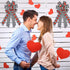 Hying Large Valentine's Day Bows for Wreath, Black White Buffalo Plaid Bows with Glitter Red Hearts for Decorations