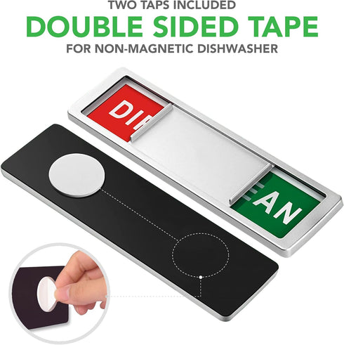 Premium Clean Dirty Dishwasher Magnet - Heavy Duty Sign with Optional Stickers (Red & Green)