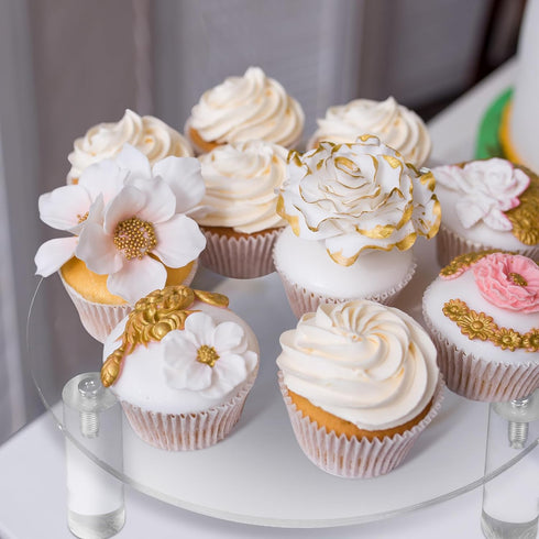 Lineshading 3 Party(5'',6'',8'') Pcs Round Acrylic Display Riser Clear Round Stands Clear Pedestal Riser Board for Cake