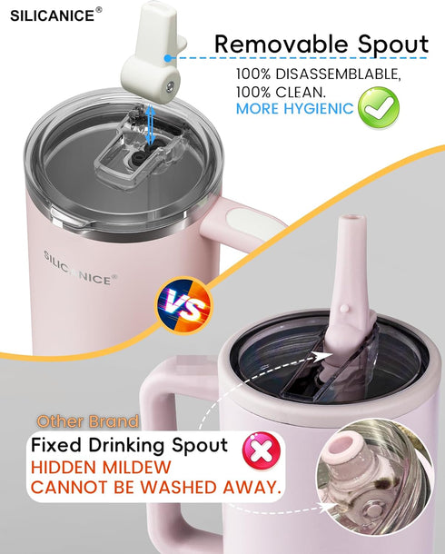 40oz 100% For Travel & Gym Never Drink from a Moldy Lid Again: Hygienic Tumbler, Leakproof Lid & Removable Foldable