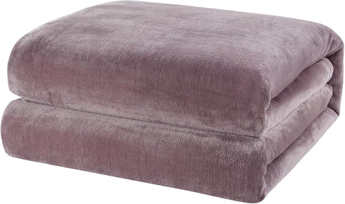 BOURINA Fleece Blanket Flannel Throw Blanket (Lavender, Throw Size) Lightweight Cozy Microfiber for Sofa, Couch, Bed