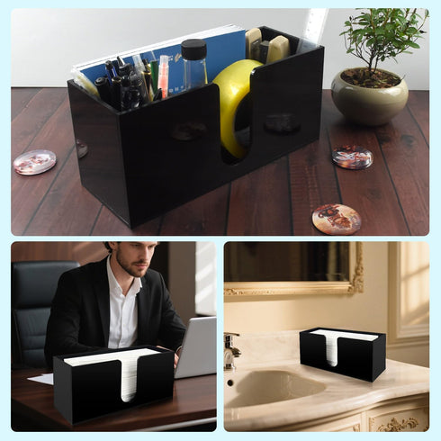Countertop, 5mm (1pcs) Paper Towel Holder for Black Acrylic Napkin Dispenser Fits Multifold, C-Fold & Z-Fold Trifold