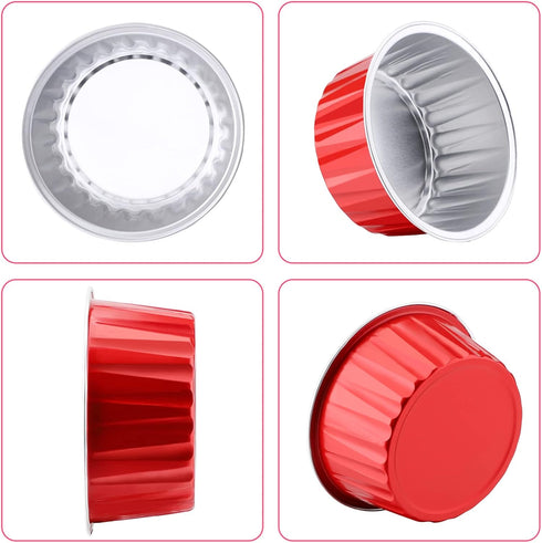 EUSOAR Disposable Ramekins with Lids, 30pcs 5oz Aluminum Foil Cupcake Baking Cups, Mini Cheesecake Pan