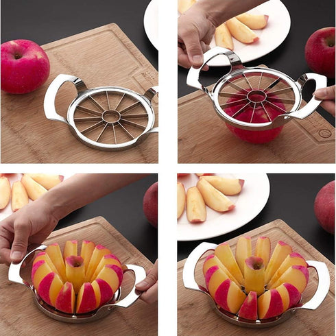 ELECTROEEL Premium Apple Slicer, Upgraded 12-Blade Extra Large Stainless Steel Cutter, Corer, Peeler for 4 Inch Apples