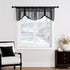 Home Queen Linen Look Tie Up Valance Curtain, Semi Sheer Balloon Valence for Living Room and Bedroom, Black