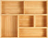 Fabsome Bamboo Bathroom Drawer Organizer, Set of 5 Small Wooden Containers for Makeup, Junk, Tea Storage