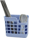 2 Pack Plastic Utensil Holder Silverware Organizer with Wall Mount, 2 Divided Compartments, Self Adhesive Drying Rack