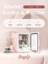 BOGDA Mini Skincare Fridge (4 Liter/6 Can) with Dimmable LED Light Mirror, Cooler and Warmer for Makeup