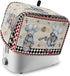 Kitchen Chef Gnomes Toaster Cover 2 Slice, Small Appliance Covers, Retro Red White Plaid Polyester Dust Protection