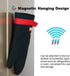 Silicone Oven Mitts - Magnetic Heat Resistant Kitchen Mitts, Black Cotton Anti-Slip for Cooking, Baking, Grilling
