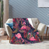 Perinsto 50"X40" Tropical Flamingos with Palm Leaves Throw Blanket Ultra Soft Warm All Season Decorative Fleece
