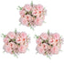 6 Pack Artificial Flowers, Faux Peony Silk Hydrangea for Wedding Decoration (Pink)