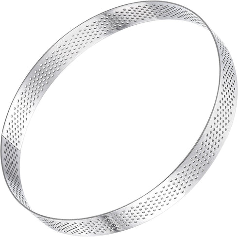 uxcell 2pcs Stainless Steel Cake Rings for Baking, 5.9" Diameter Perforated Mousse Ring for Cake Dessert