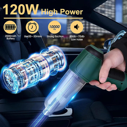 Portable Vacuum Cleaner Cordless, Handheld Mini 10000Pa Powerful Suction, Rechargeable Dust Buster for Auto, Computer,