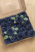 Ling's Moment 50Pcs Navy Blue Roses Artificial Flowers Decor w/Stems, 3" Real Touch Foam for Wedding Bouquets,