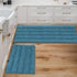 H.VERSAILTEX 2 Piece Bathroom Set - Super Absorbent Chenille Striped Bath Mats - Non Skid Machine Wash Dry Rugs