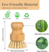 2P Bamboo Dish Brush, Eco Friendly Sisal Scrubber Brush with Ceramics Holder-Wooden Brush for Pot,Dish and Vegetables