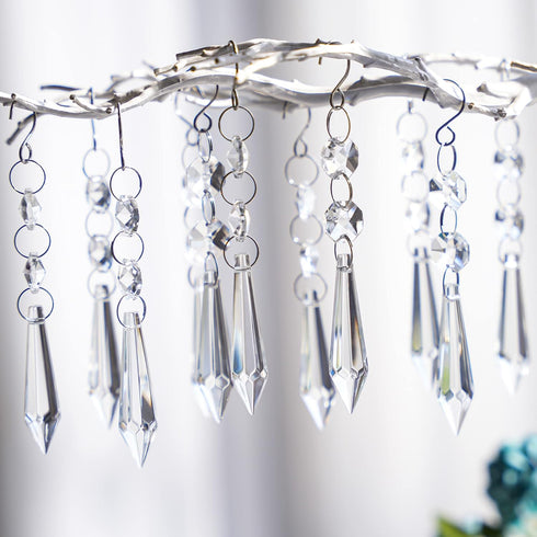 20pcs 55mm Chandelier Icicle Crystal Prism Suncatcher,Clear Chandelier Crystals Replacement,Crystals for Chandeliers